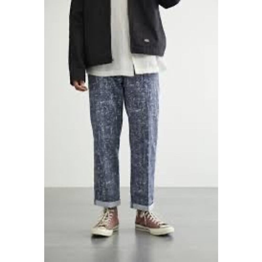 Dickies Regular Fit Cuffed Straight Leg Pant Sz 12R Blue Casual Work Streetwear - Picture 1 of 9